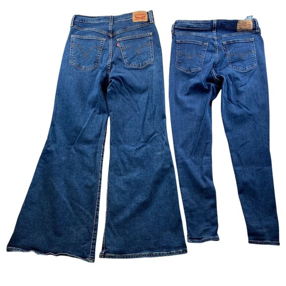 Levis Womens Jeans Size 31 Lot Of Two Ribcage Bell 721 High Rise Skinny Y2K - Picture 2 of 16